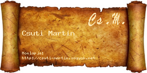 Csuti Martin névjegykártya