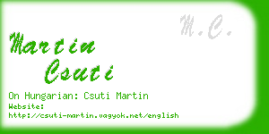 martin csuti business card